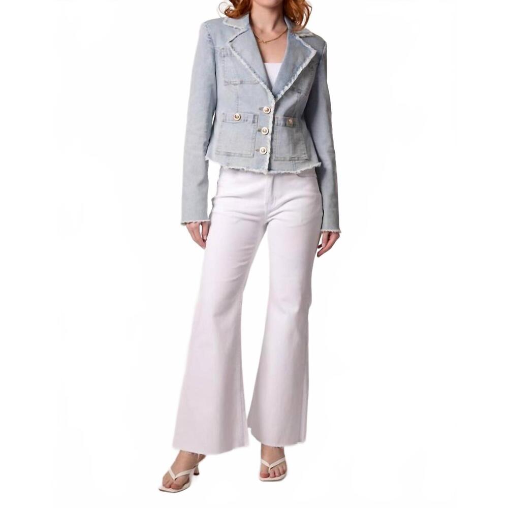 NEW BLUE REVIVAL logan frayed blazer in panama